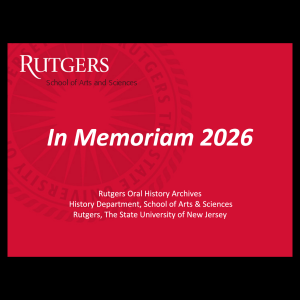 Rutgers Living History Society Honors 21 Members in Memoriam - May 2026